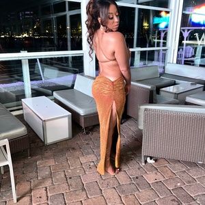 Gold Custom Dress-Great for prom